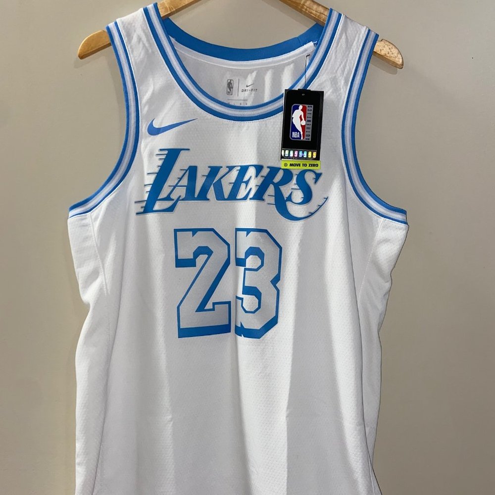 Nike Lebron James Lakers City Edition 2021 Swingman Jersey CN1737-102 Size 48 L
